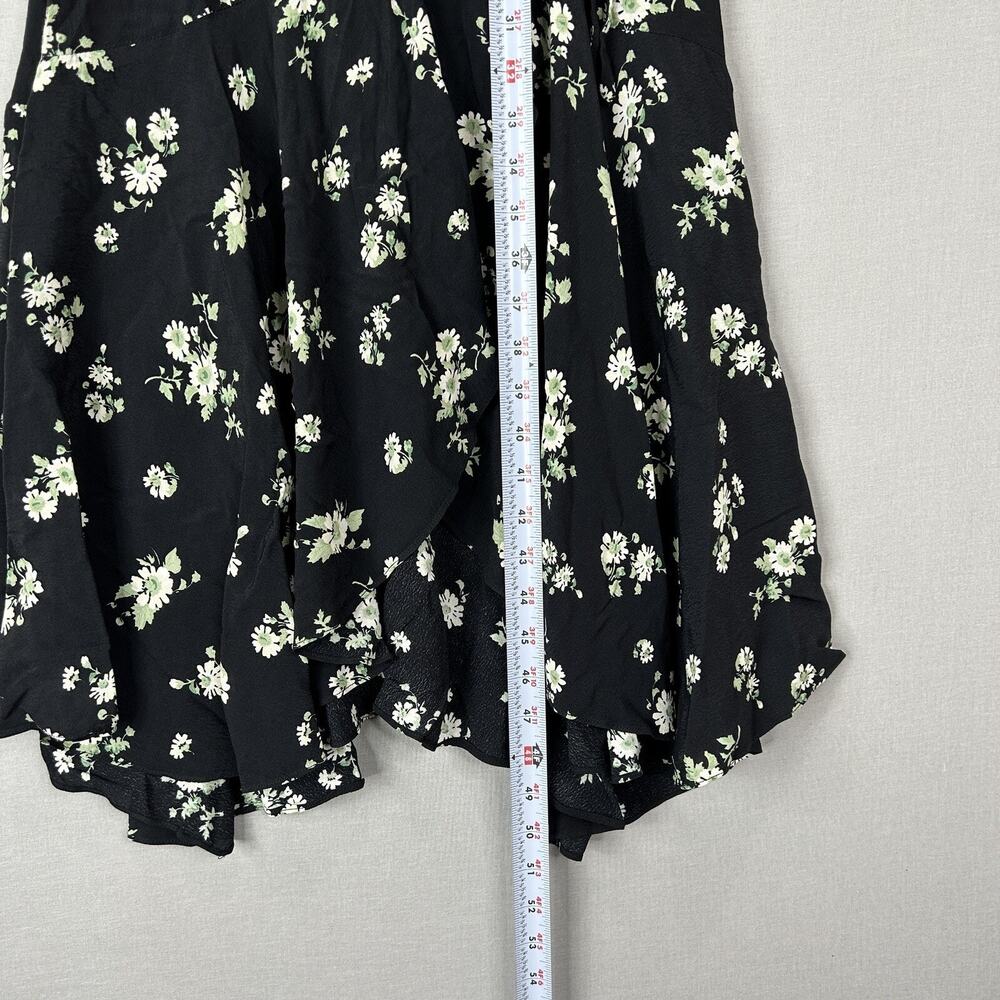 & Other Stories Floral Wrap Maxi Dress Womens 0 Black Prairie Cottagecore Fairy - Picture 13 of 16